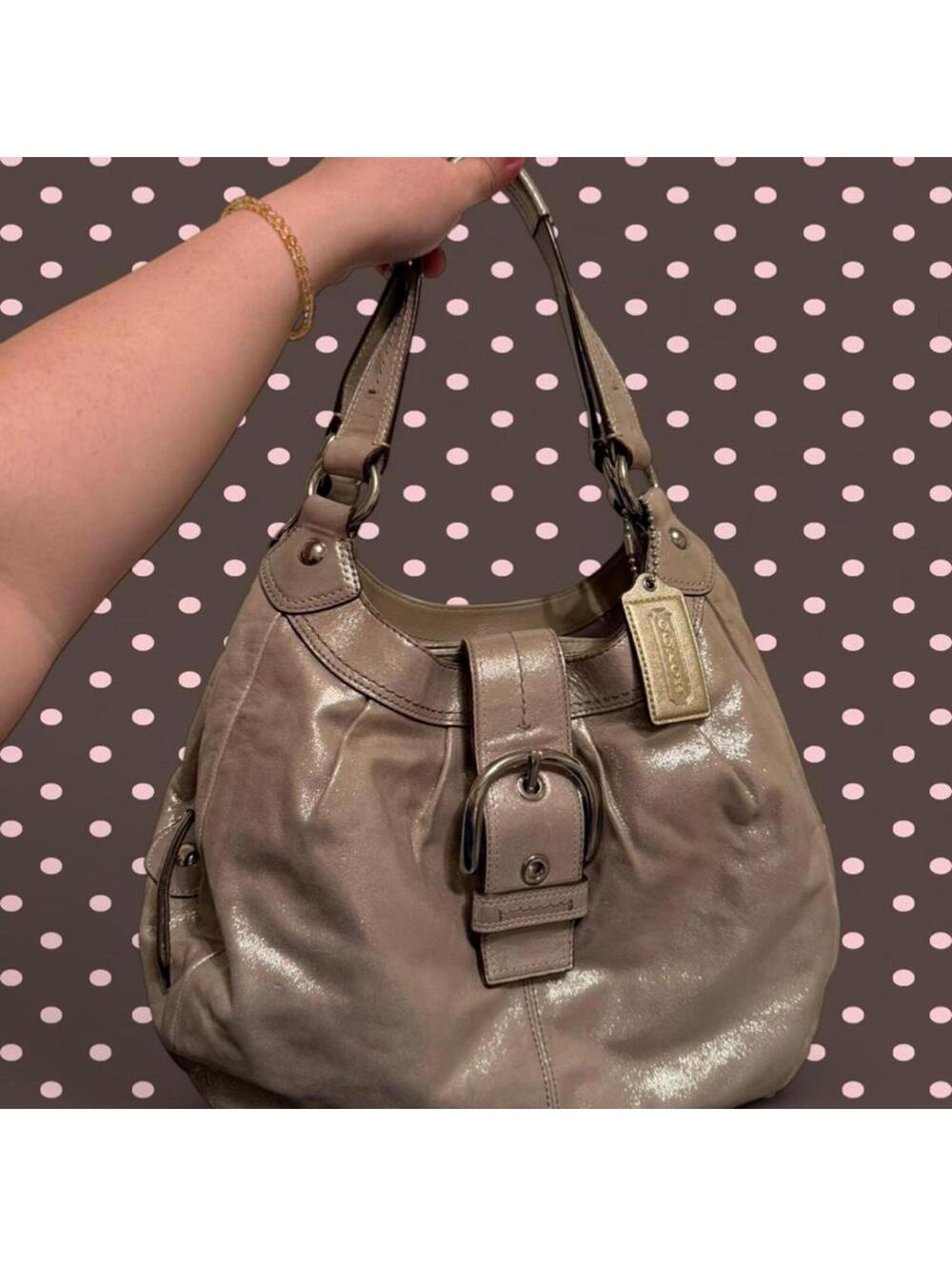 Y2K Vintage COACH Soho Lynn Shimmer Leather Hobo Shoulder Bag 🪩